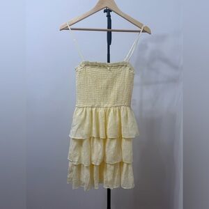 Charming Yellow Tiered Dress